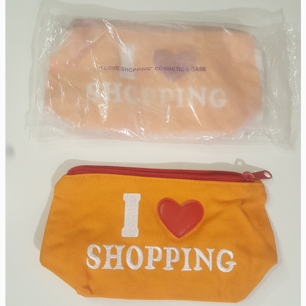 Set of 2 Avon I ❤ Shopping zipper bags pouch
